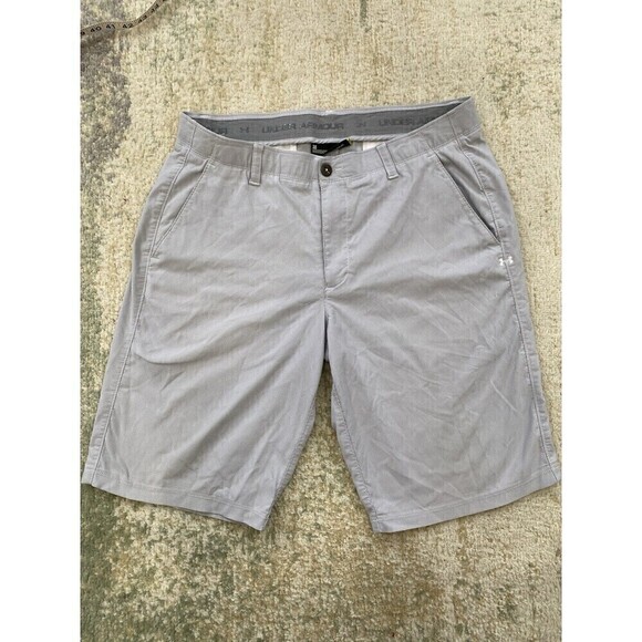 Under Armour Shorts Men’s Size 38 Chino Lightweight Gray Golf Pattern - Picture 1 of 6